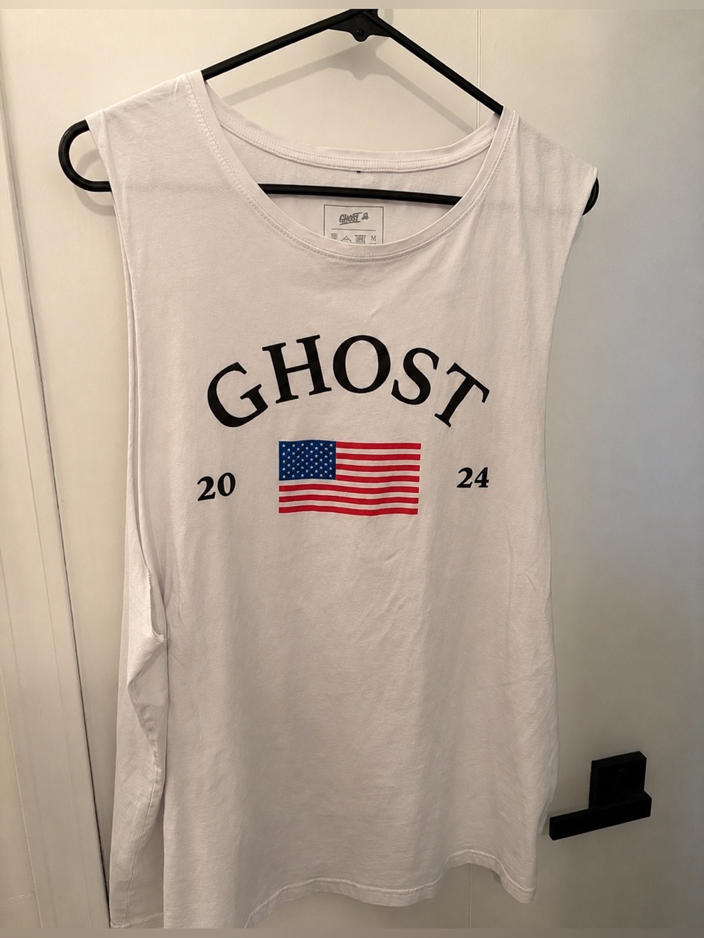 GHOST LIFESTYLE White USA Sleeveless Tee XL